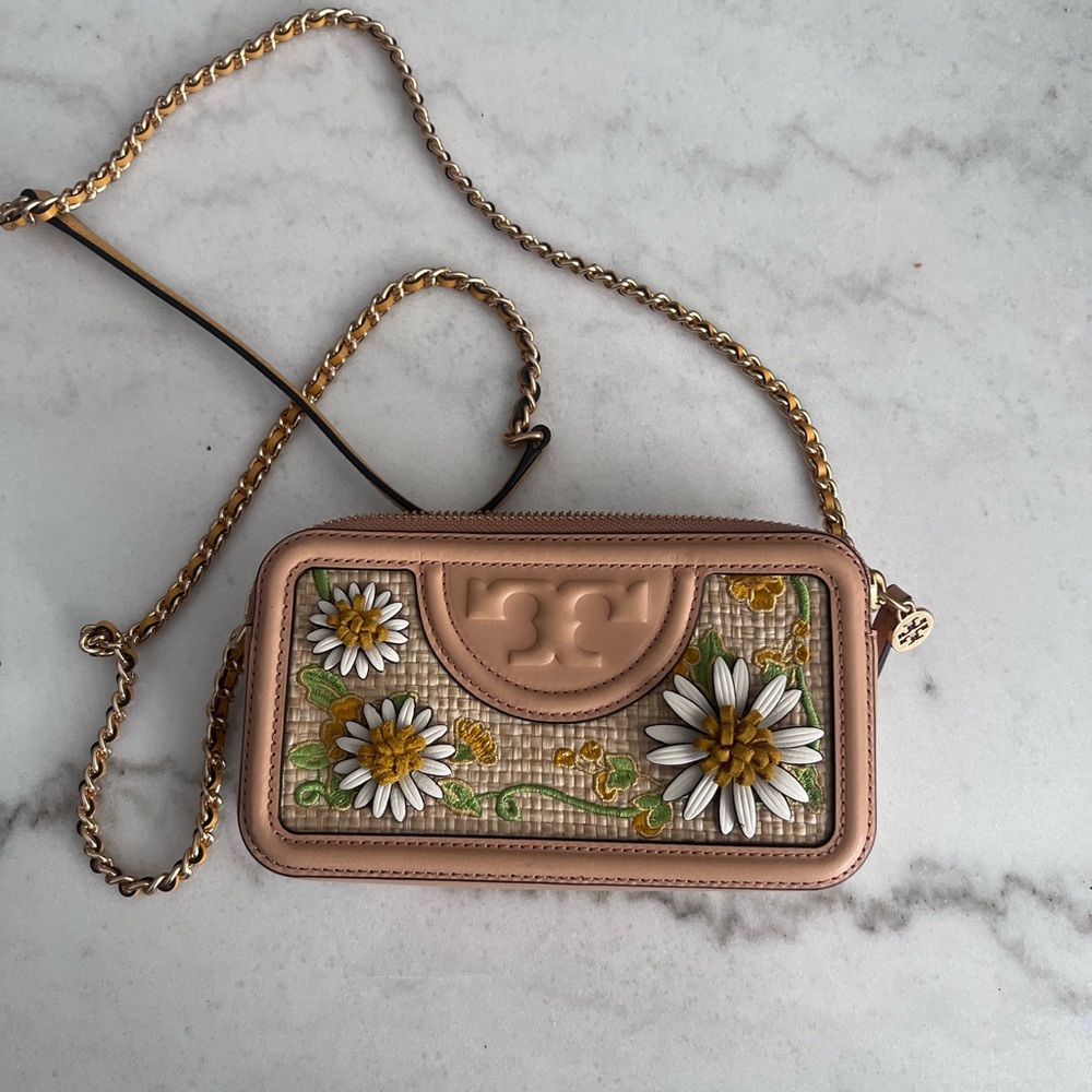 Tory Burch Fleming Embroidered Crossbody Bag